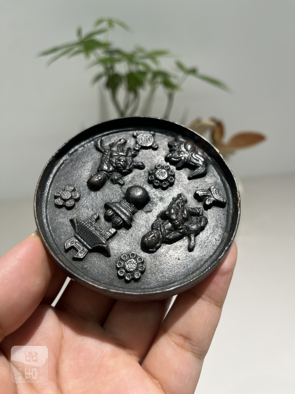 明 童子骑狮多宝纹镜 - 图5